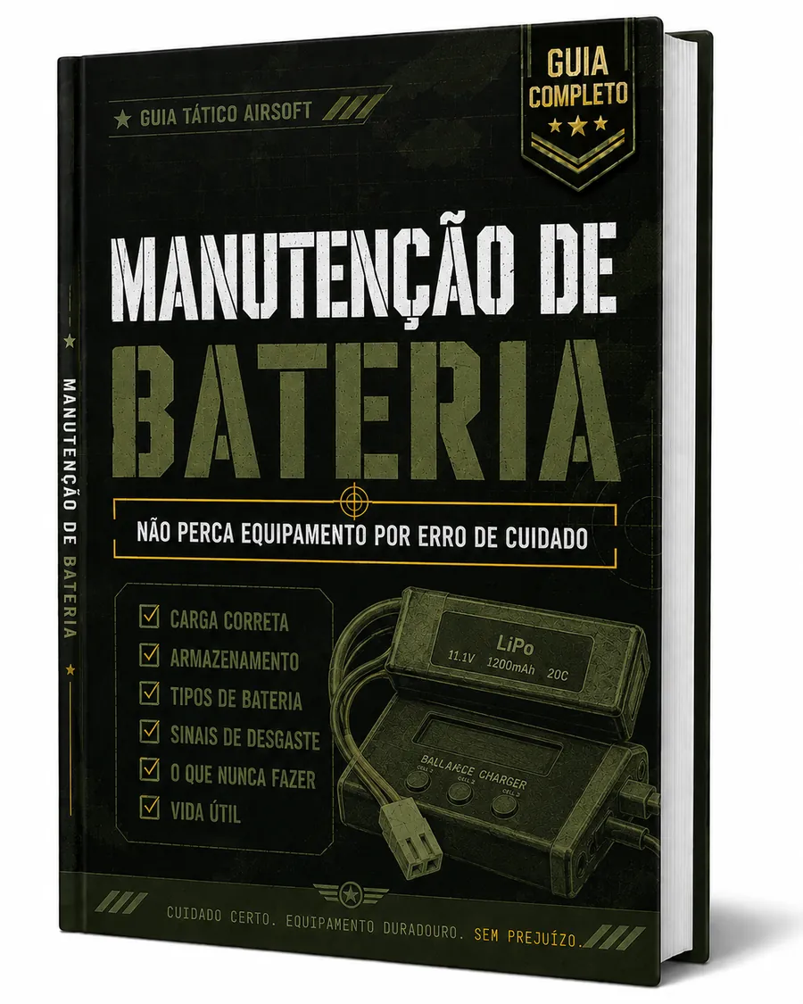 Mockup do material Guia de Manutenção de Bateria