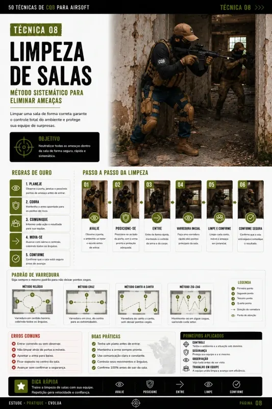 Página do guia 50 Técnicas de CQB para Airsoft